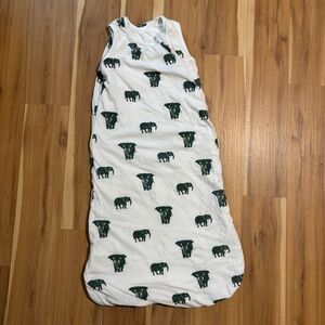 Kyte Baby White Baby Sleep Sack with Green Elephant Print 12-18 months 1.0 tog